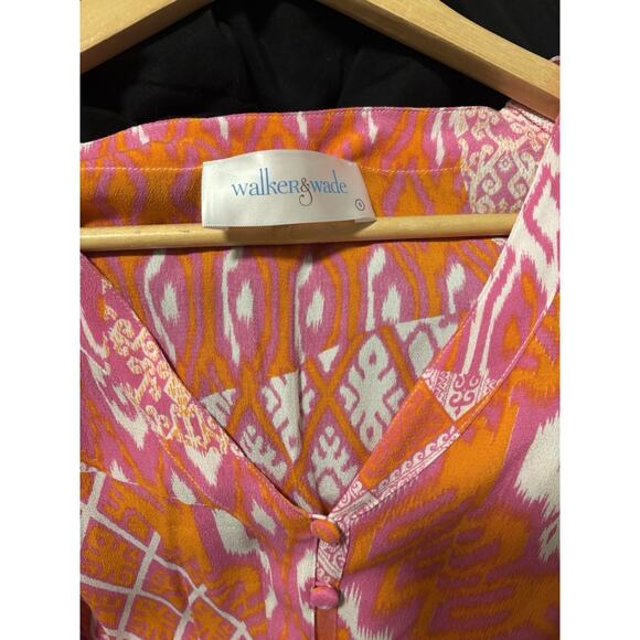 Women’s Walker & Wade Kelsey Flamingo Pink Printed Dress Size Small - Picture 11 of 12